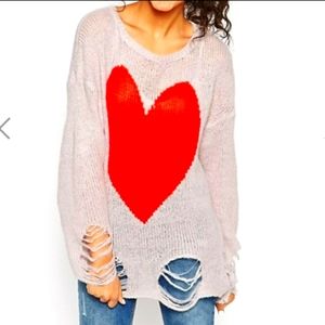 Wildfox Pink Heart Sweater